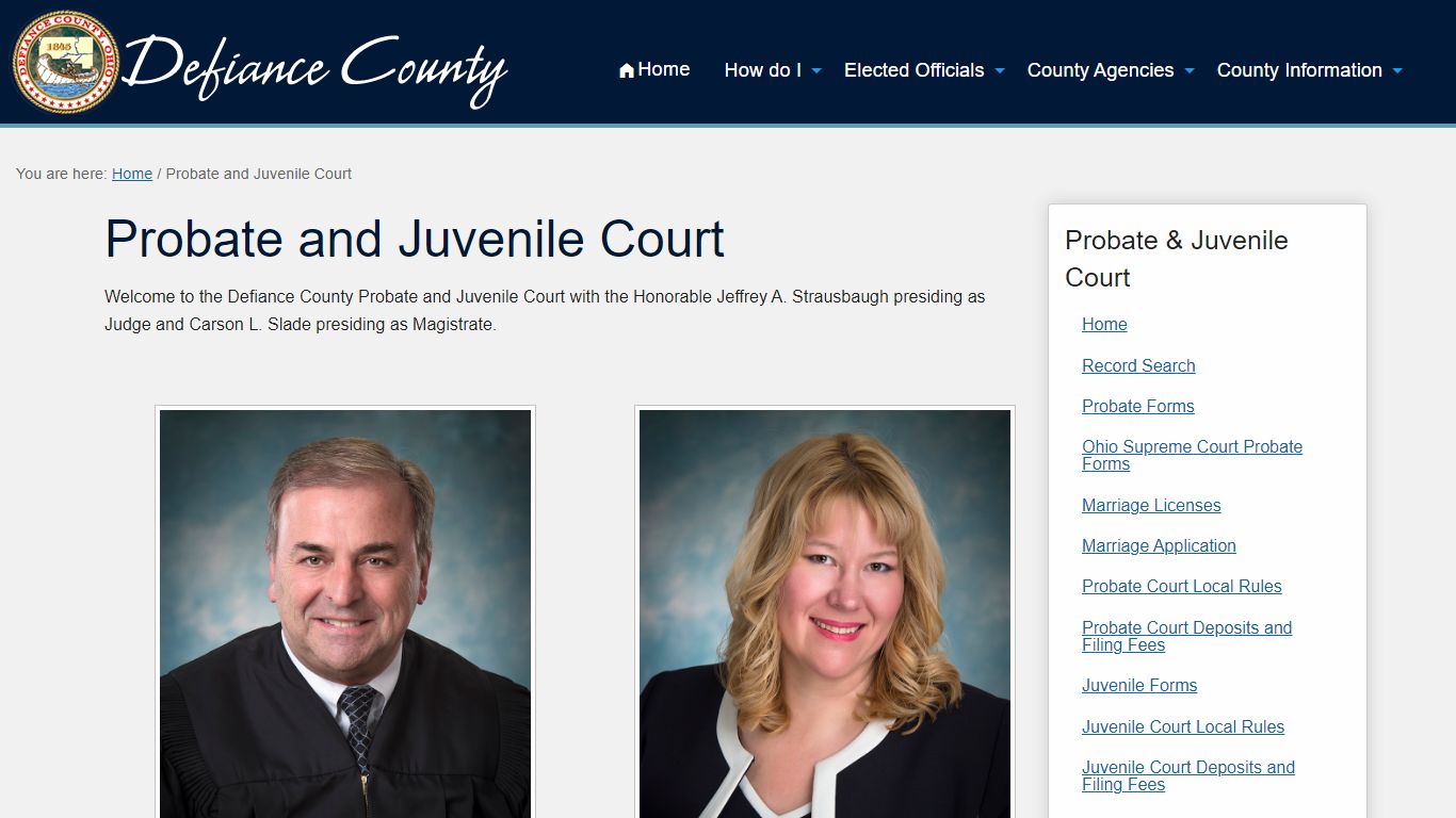 Probate and Juvenile Court | Defiance County, Ohio
